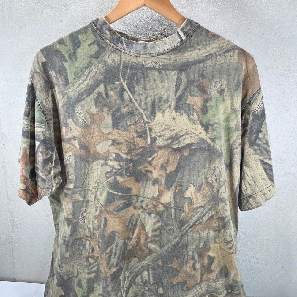 Vintage 90s Advantage Timber Camo Single Stitch T-Shirt Made in USA Sz 2XL